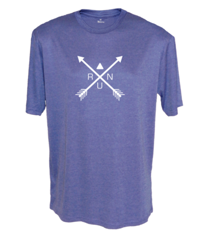 MEN'S REFLECTIVE SHORT SLEEVE SHIRT –  CROSSED ARROWS - Front - Royal Heather