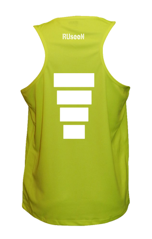 Men's Reflective Tank Top - Block - Lime Yellow back