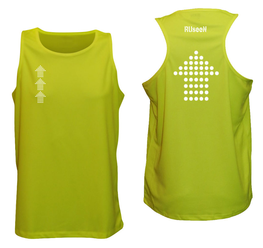 Men's Reflective Tank Top - Dotted Arrows - Lime Yellow