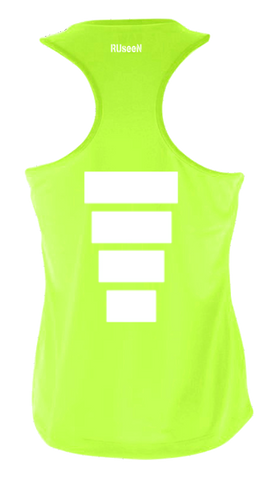 Women's Reflective Tank Top - Block - Lime Yellow back