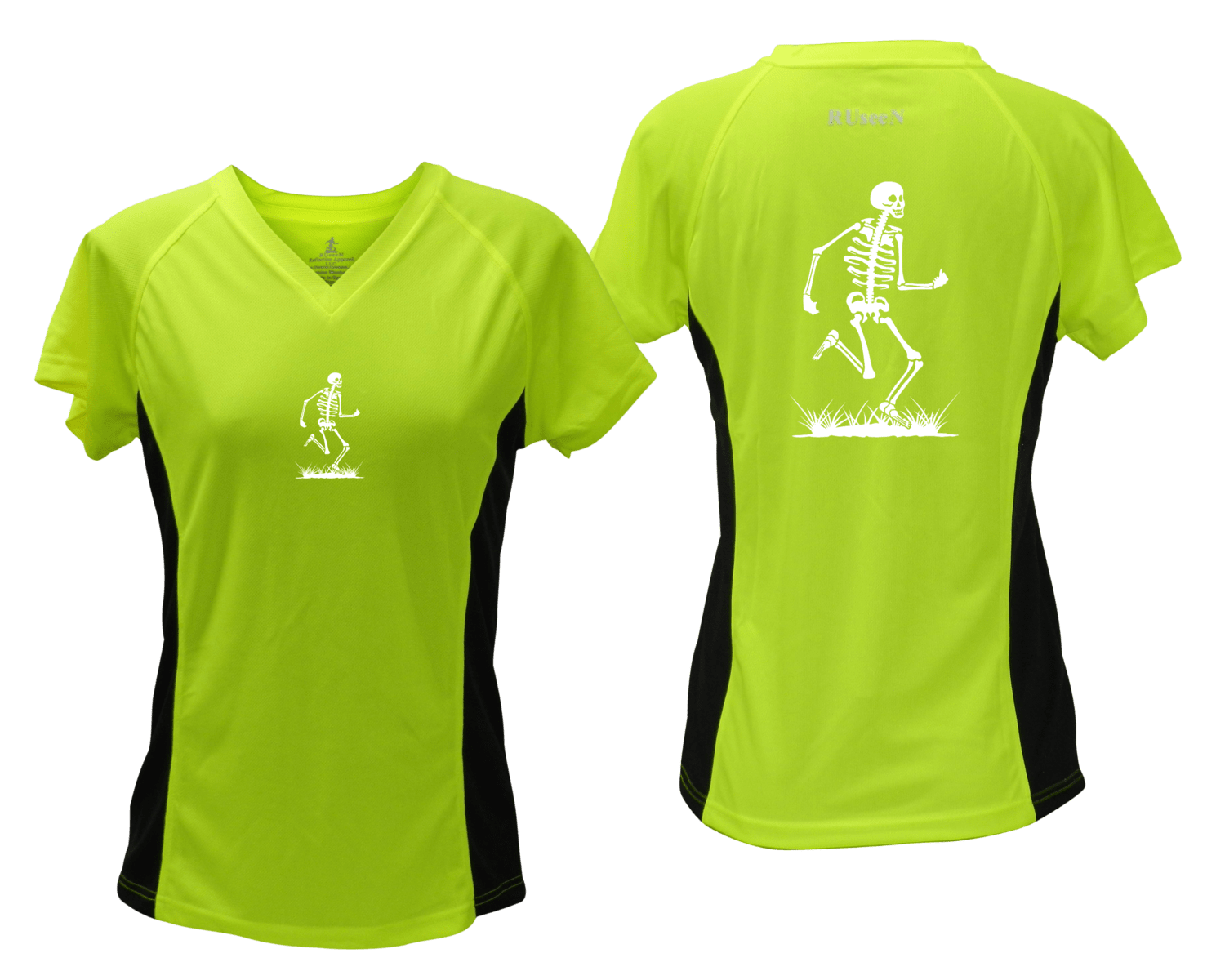 Women's Reflective Short Sleeve Shirt - Skeleton - High