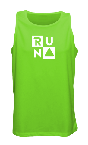 MEN'S REFLECTIVE TANK TOP – RUN SQUARED - Front - Neon Green
