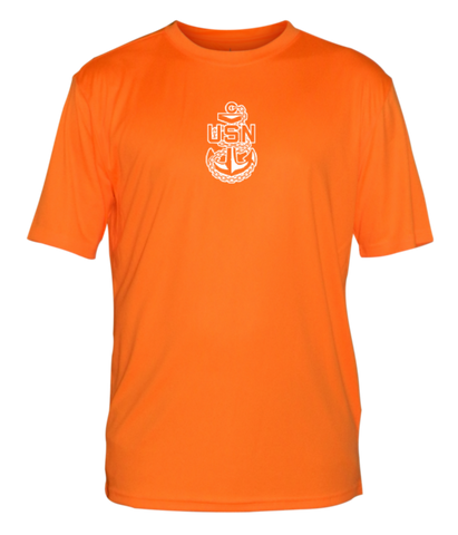 Men's Reflective Short Sleeve Shirt - US Navy - Orange front