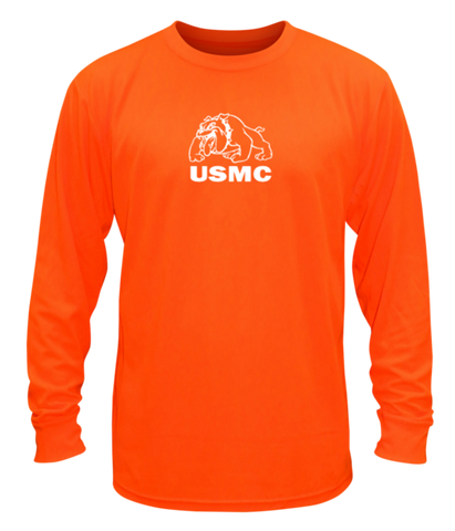 Unisex Reflective Long Sleeve Shirt - USMC - Orange front