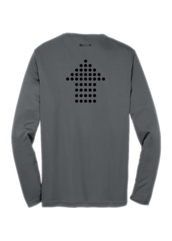 Men's Color Reflect Long Sleeve Shirt - Dotted Arrows - Iron Grey - Back