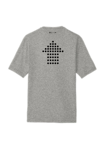 Men's Color Reflect Short Sleeve Shirt - Dotted Arrows - Concrete Grey Heather - Back
