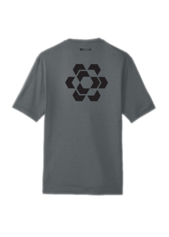 Men's Color Reflect Short Sleeve Shirt - Fractured Hexagon - Iron Grey - Back
