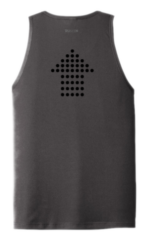 Men's Color Reflect Tank Top - Dotted Arrows - Iron Grey - Back