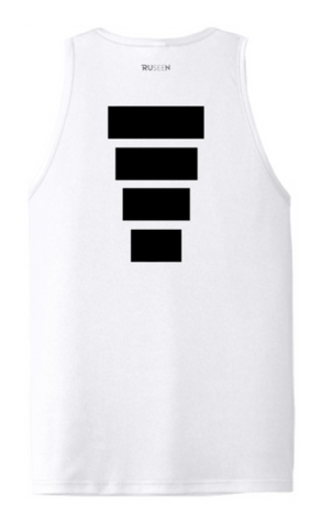 Men's Color Reflect Tank Top - Block - White - Back