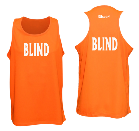 MEN'S REFLECTIVE TANK TOP - BLIND - Front & Back - Orange