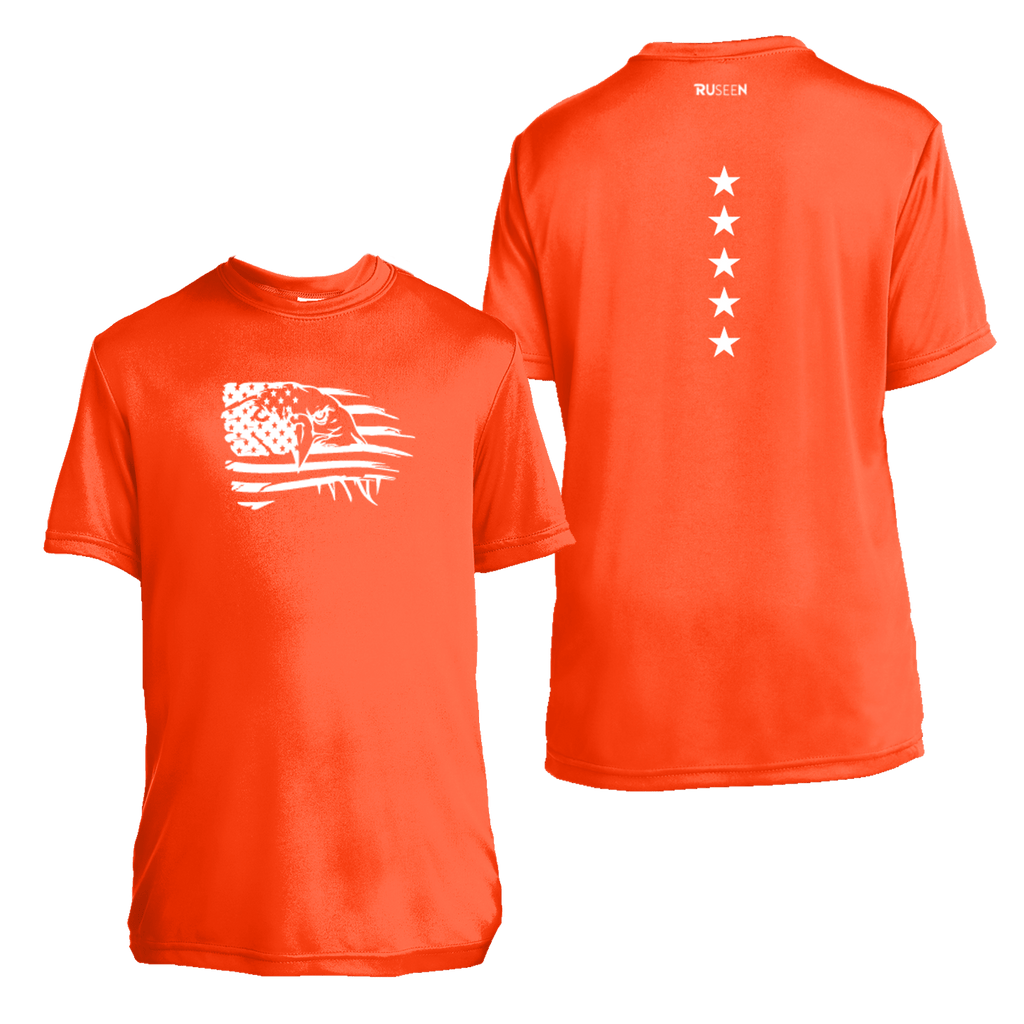 Kids Reflective Short Sleeve Shirt - Eagle Flag Orange / XL