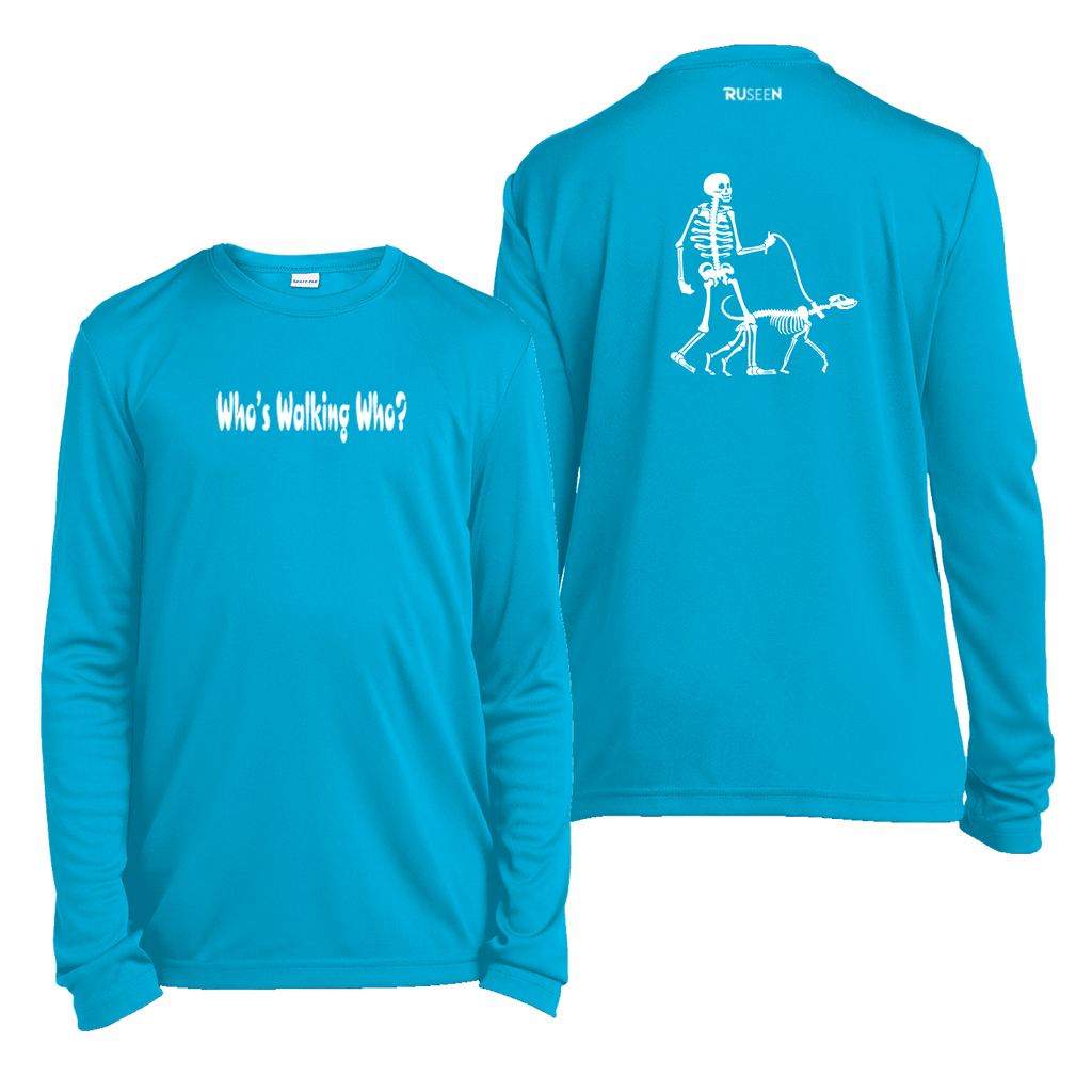 Kids Reflective Long Sleeve Shirt - Dog Walker - Atomic Blue