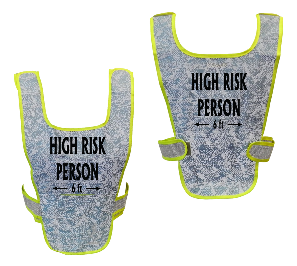 Reflective Running Vest - High Risk Person 6 ft - Light Blue
