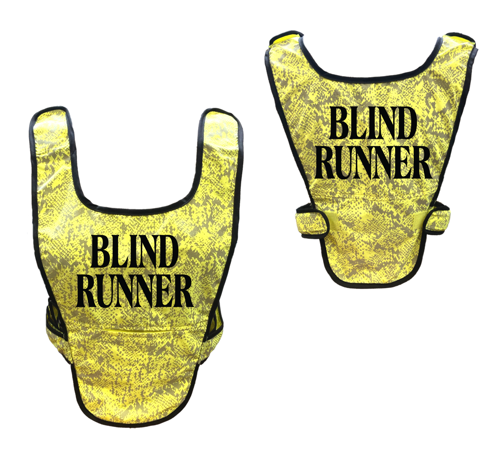 Reflective Running Vest - Blind Runner - Front & Back - Lime Yellow