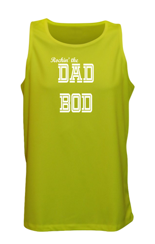 Men's Reflective Tank Top - Rockin' The Dad Bod - Front - Lime Yellow