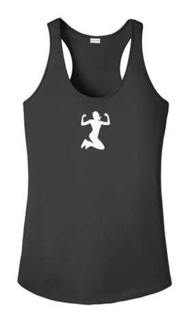 Women's Reflective Tank Top - Strong AF - Front - Black