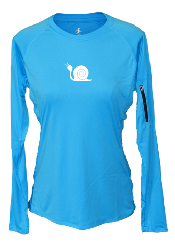 Women's Reflective Long Sleeve Shirt - 2 Speeds Rabbit Bright Blue / 2XL