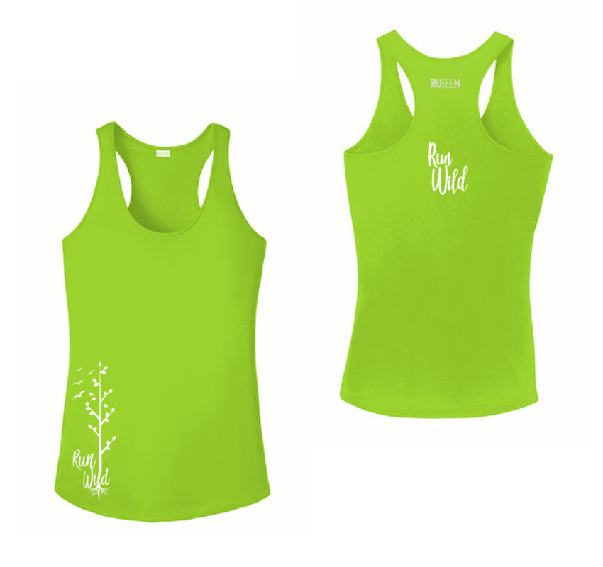 Women's Reflective Tank Top - Run Wild - Lime Green