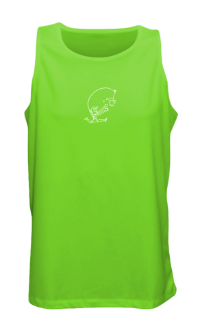 Men's Reflective Tank Top- Drinker with a Running Problem - Front - Neon Green