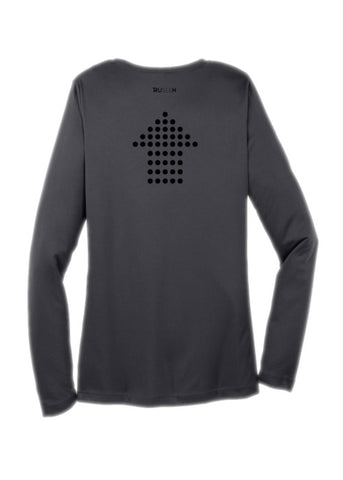 Women's Color Reflect Long Sleeve Shirt - Dotted Arrows - Iron Grey - Back