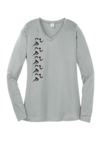 High Neck Reflector Printed Long Sleeve Women's Sweatshirt