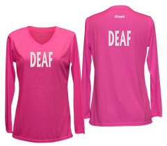 Women's DEAF Long Sleeve Shirt - Reflective or Black Text