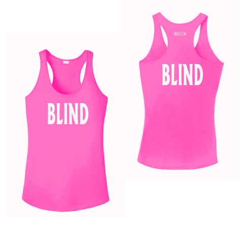 WOMEN'S REFLECTIVE TANK TOP – BLIND - Front & Back – Neon Pink