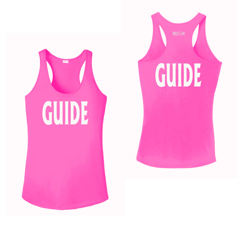 WOMEN'S REFLECTIVE TANK TOP – GUIDE - Front & Back – Neon Pink