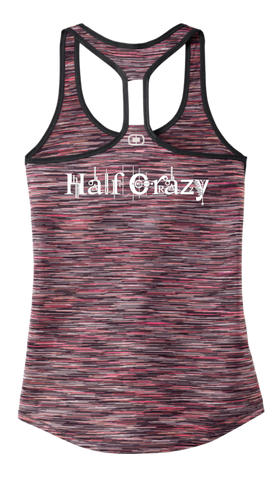 Women's Reflective Tank Top - NEW 13.1 Half Crazy - Back - Coral Space Dye