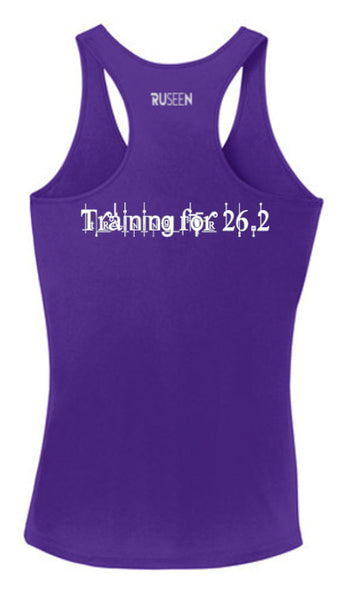 Women's Reflective Tank Top - Training for 26.2 - RUseeN Reflective