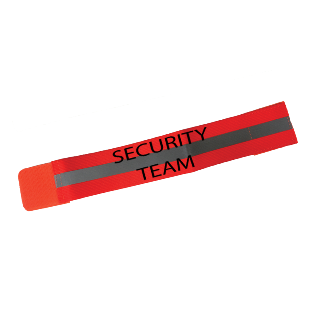 Reflective Arm Band - Security Team - Orange