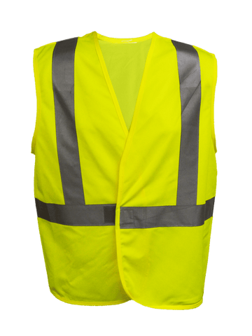 Reflective Budget ANSI Class 2 Vest - Lime Yellow - Front