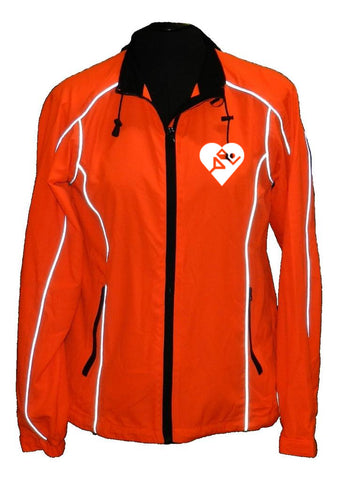 Women's Reflective Windbreaker - Orange - Cardiac Athletes .Org - Front