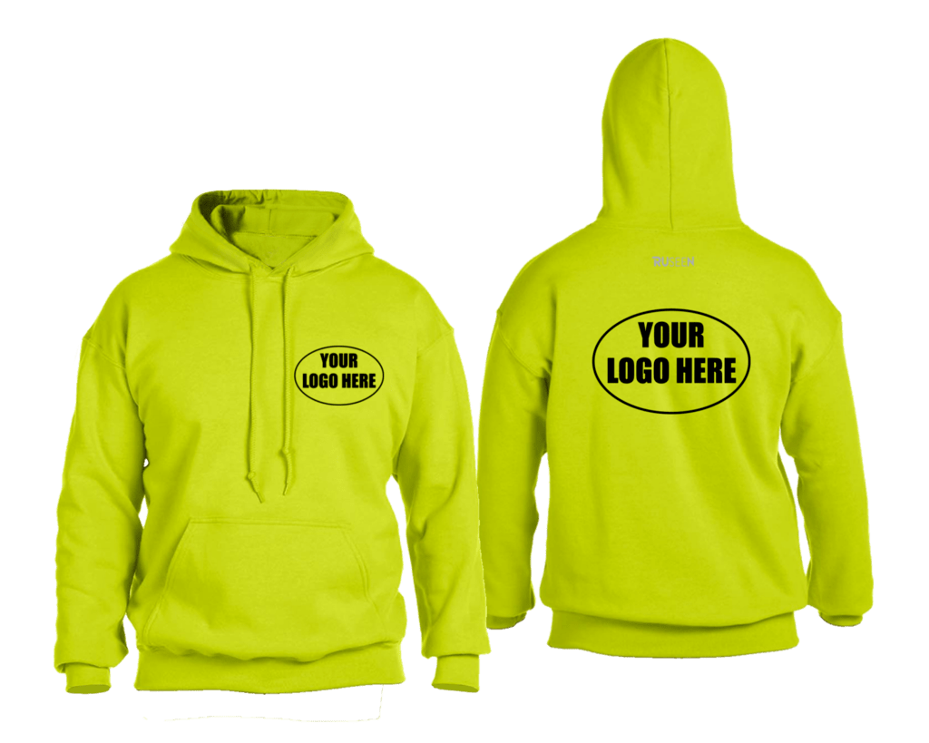 High Visibility Hooded Sweatshirt w/ Custom Logo