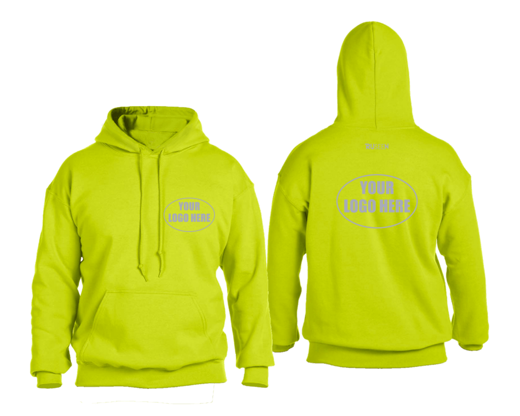 送料無料 いくらから High Visibility Reflective Hooded Sweatshirt w/ Custom Logo トップス