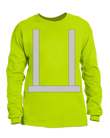 ANSI Reflective Long Sleeve Shirt - Front - Safety Green