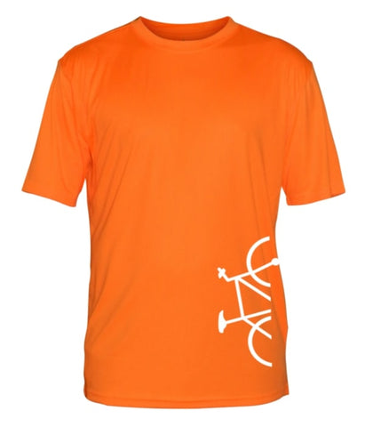 Men's Reflective Short Sleeve Shirt - Broken Bike - Orange