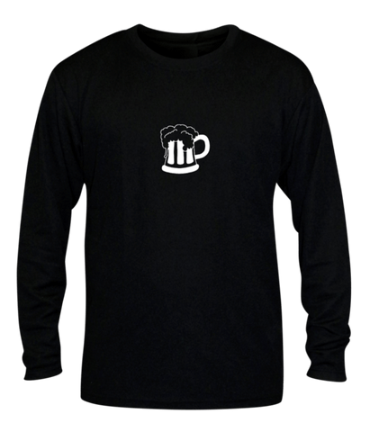 Unisex Reflective Long Sleeve - Will Run for Beer - Front - Black