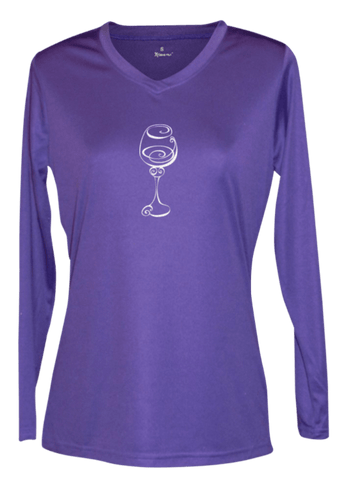 Women's Reflective Long Sleeve Shirt - Better Be Wine - Front - Dark Purple
