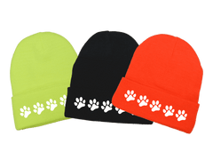Reflective Knit Beanie - Paws