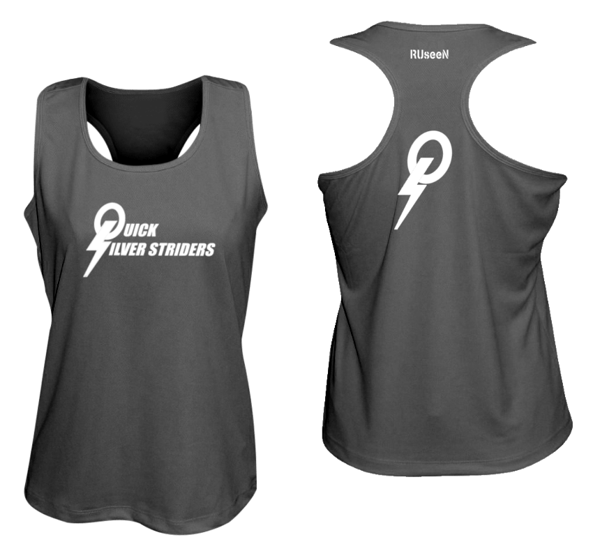Women's Reflective Tank Top - Special Edition Quicksilver Striders - Front & Back - Black