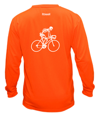 Unisex Reflective Long Sleeve Shirt - Male Skeleton on Road Bike