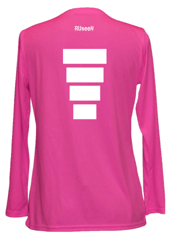 Women's Reflective Long Sleeve Shirt - Block - Back - Neon Pink