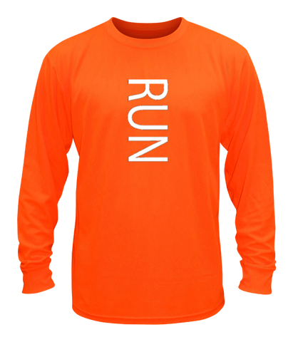 Unisex Reflective Long Sleeve Shirt - RUN - Front - Orange