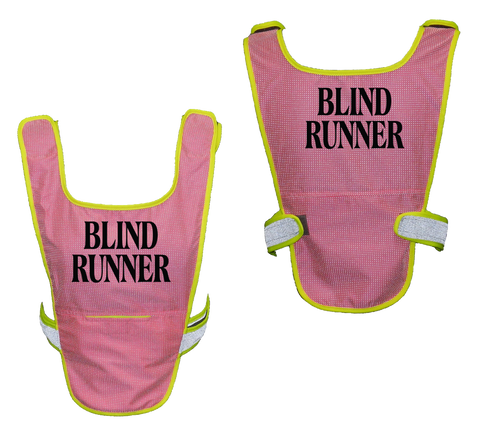 Reflective Running Vest - Blind Runner - Front & Back - Neon Pink