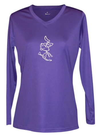 Women's Reflective Long Sleeve Shirt - 2 Speeds Rabbit - Front - Dark Purple