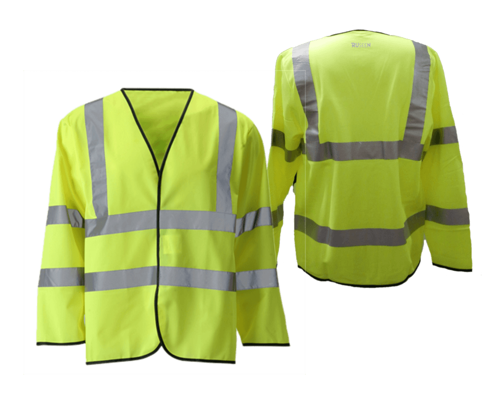 Reflective Long Sleeve ANSI Class 3 Vest - Front & Back - Safety Yellow