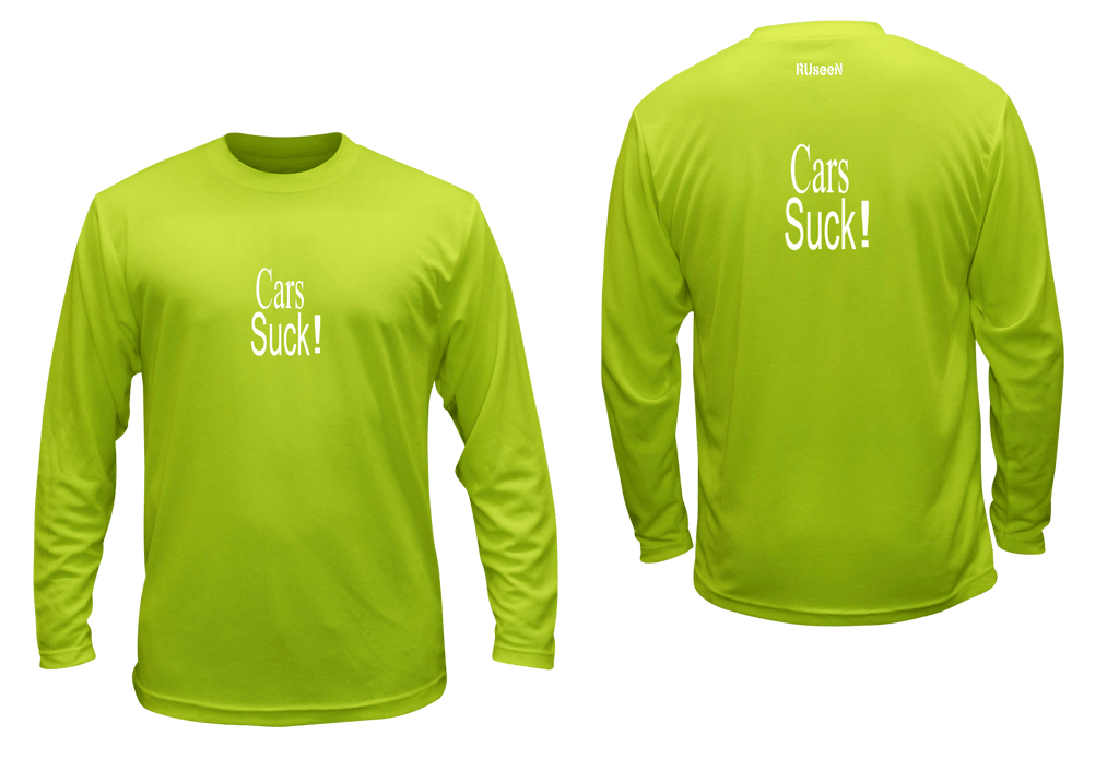 Unisex Reflective Long Sleeve Shirt - Cars Suck - Overstocks
