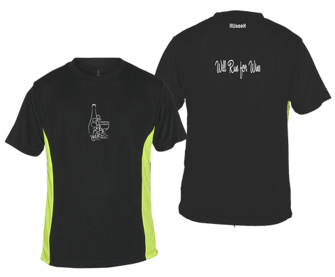 Men's Reflective Short Sleeve Shirt – Will Run for Wine