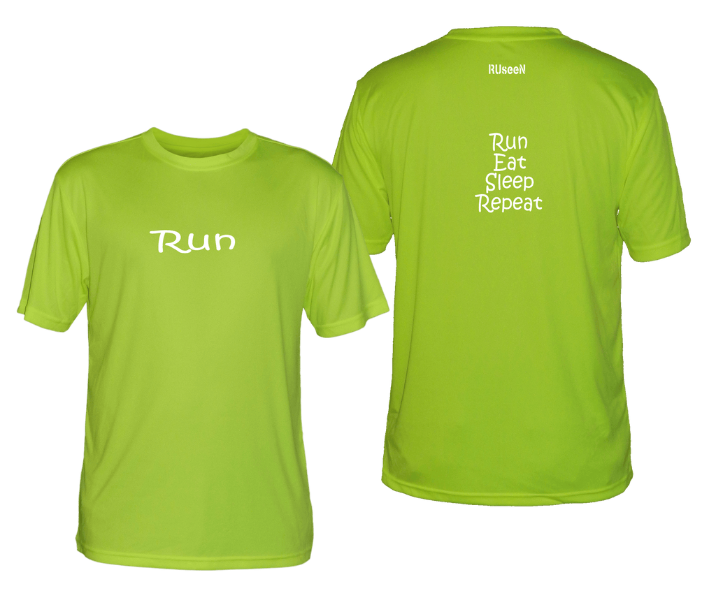 Men's Reflective Short Sleeve Shirt - Run Eat Sleep Repeat